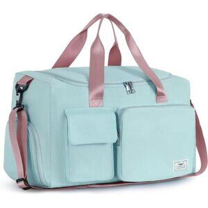 Women's Gym Duffle Bag with Shoes Compartment, 37L Capacity, Ideal for Travel